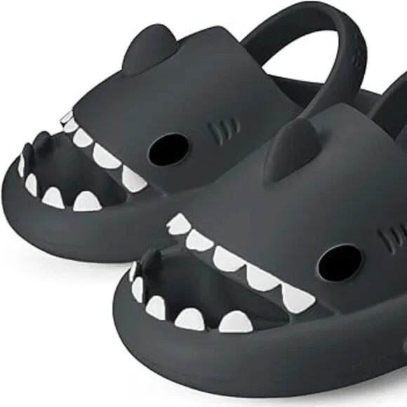 Size12-13 LittKids Shark Slides Boys Girls Toddlers Cloud Slides Cute Cartoon - Picture 8 of 9